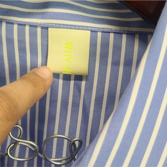 Why-Ri Rover Striped Ruffled Blouse Size Small‎ - Picture 6 of 8